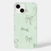 Fresh Mint Bow Pattern Case-Mate iPhone Hülle (Rückseite)