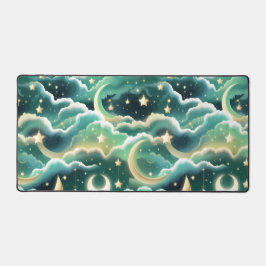 Fresh Mint Green Celestial Moon for Calm Workspace Schreibtischunterlage