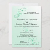 Fresh Mint Script God is Liebe Christlich Wedding Einladung (Vorderseite)