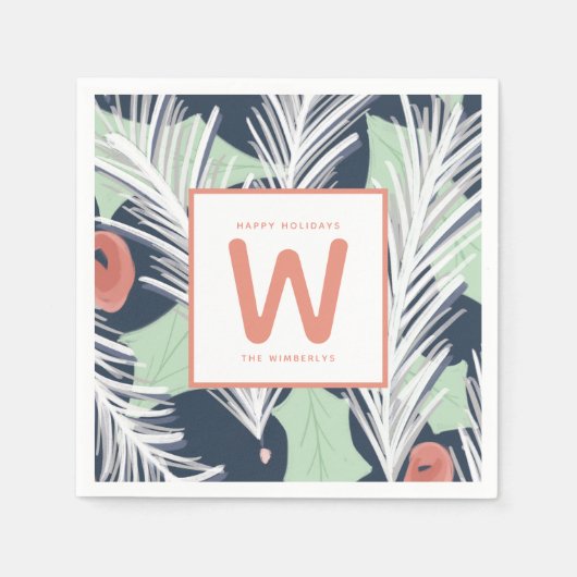 Fresh Mod Merry Holiday Party Napkin Serviette (Vorderseite)