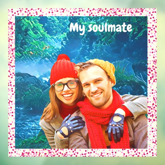 fresh modern personalized design red hearts fensteraufkleber (Blatt 3)