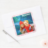 fresh modern personalized design red hearts quadratischer aufkleber (Umschlag)