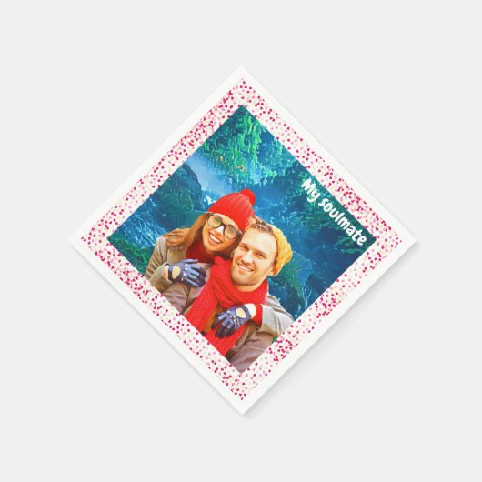 fresh modern personalized design red hearts serviette (Ecke)