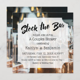 Fresh & Modern Stock the Bar Couples Dusche Einladung