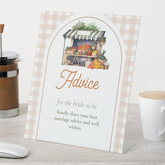 Fresh off Market Advice for bride bridal showe Sockelschild (In Situ)