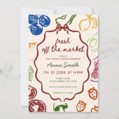 Fresh off Market Ästhetische Farm Brautparty Einladung (Vorderseite)