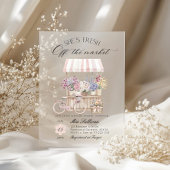 Fresh off Market Blume Cart Brautparty Acryleinladungen