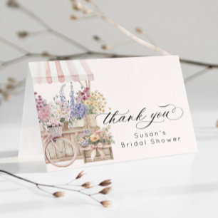Fresh off Market Blume Cart Brautparty Dankeskarte
