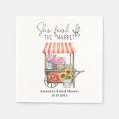 Fresh off Market Blume Cart Brautparty Serviette (Vorderseite)