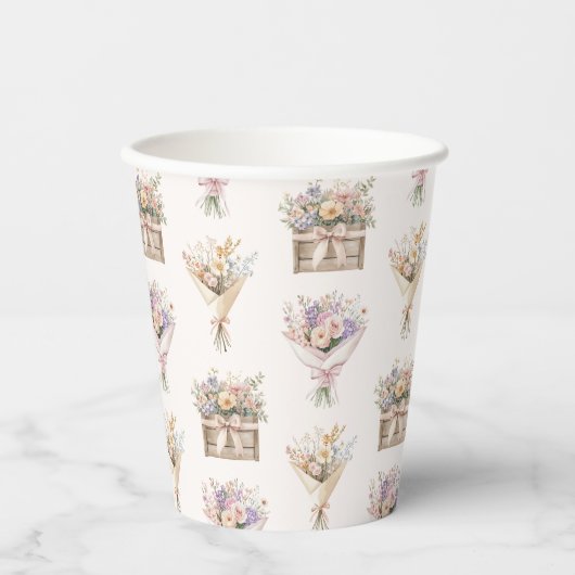 Fresh off Market Bouquet Brautparty Pappbecher (Vorderseite)