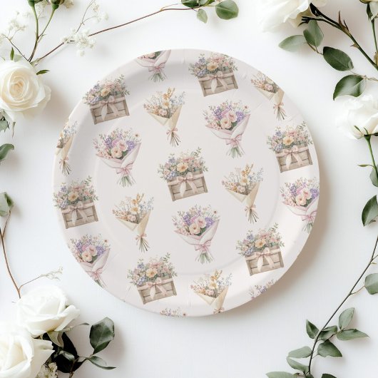 Fresh off Market Bouquet Brautparty Pappteller