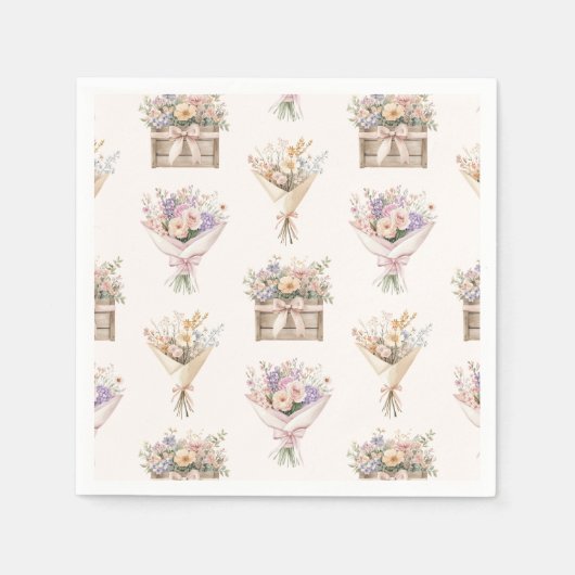 Fresh off Market Bouquet Brautparty Serviette (Vorderseite)