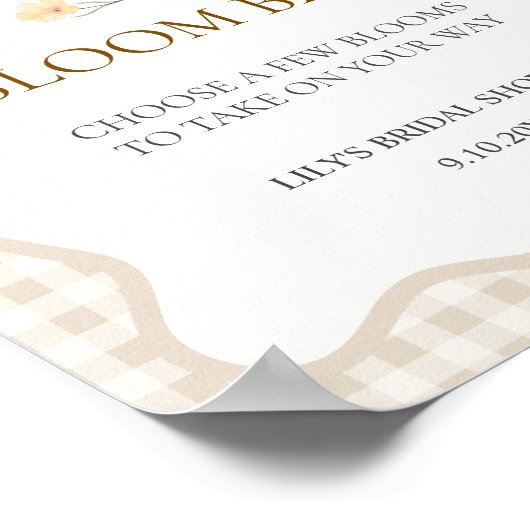 Fresh off Market Brautparty Bloom Bar Poster (Ecke)