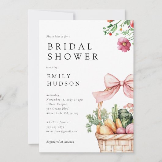 Fresh off Market Brautparty Einladung (Vorderseite)