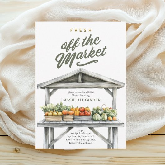 Fresh off Market Brautparty Einladung