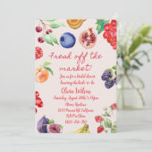 Fresh off Market Brautparty | fruchtgefühlt Einladung (Stehend Vorderseite)