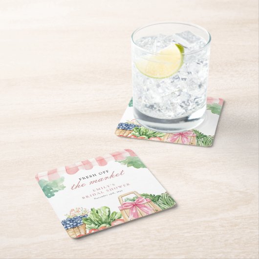 Fresh off Market Brautparty Rechteckiger Pappuntersetzer (Vor Ort)