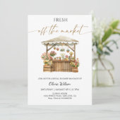 Fresh off Market Brautparty - Rustic & Fun Einladung (Stehend Vorderseite)
