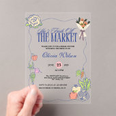 Fresh off Market Brautparty Whimsical Gezeichnet Acryleinladungen (Insitu (Handheld))
