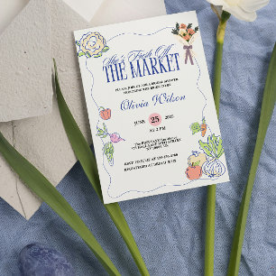 Fresh off Market Brautparty Whimsical Gezeichnet Einladung