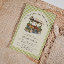 Fresh off Market Bridal Dusche Einladung