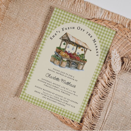 Fresh off Market Bridal Dusche Einladung