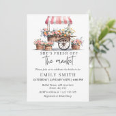 Fresh off Market Bridal Dusche Einladung Temp (Stehend Vorderseite)
