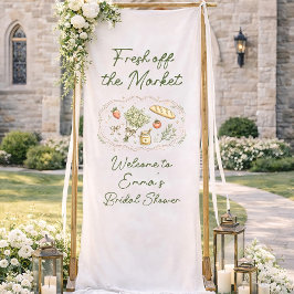 Fresh Off Market Bridal Shower Banner, Rustic Gard Banner