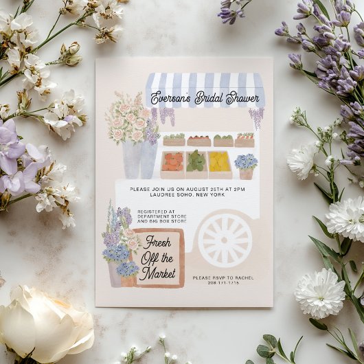 Fresh off Market Cart Bridal Dusche Einladung