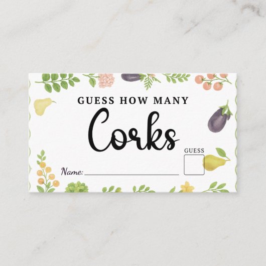 Fresh off Market Corks Game Brautparty Begleitkarte (Vorderseite)