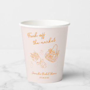 Fresh off Market Doodle Orange Brautparty Pappbecher
