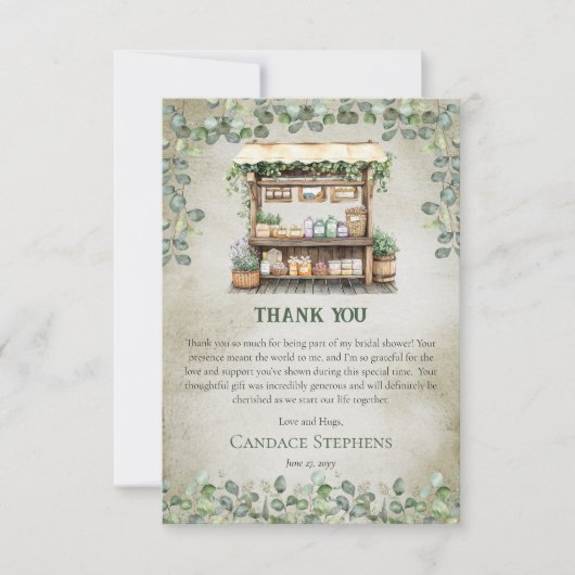 Fresh off Market Farm Stand Brautparty Dankeskarte (Vorderseite)