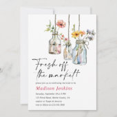 Fresh off Market Floral Jar Brautparty Einladung (Vorderseite)