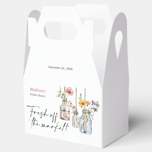 Fresh off Market Floral Jar Brautparty Geschenkschachtel (Geöffnet)