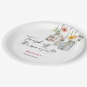 Fresh off Market Floral Jar Brautparty Pappteller (Schrägansicht)