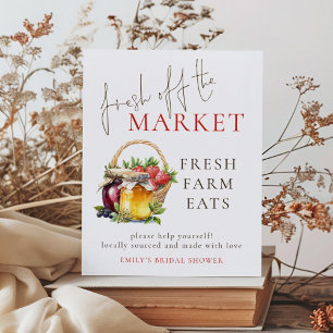 Fresh off Market Food Sign Brautparty Poster