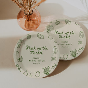 Fresh off Market Green Hand Drawing Pappteller