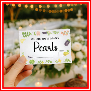 Fresh off Market Pearls Game Brautparty Begleitkarte