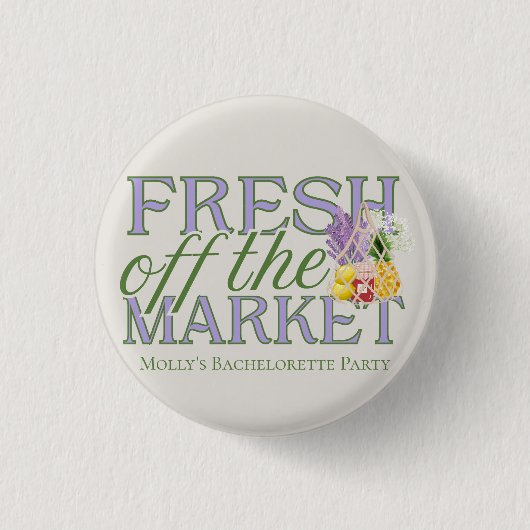 Fresh Off Market - Personalisiert Modernes Bridal Button (Vorderseite)