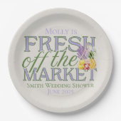 Fresh Off Market - Personalisiert Modernes Bridal Pappteller (Vorderseite)