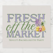 Fresh Off Market - Personalisiert Modernes Bridal Schaumweinetikett (Einzelnes Label)