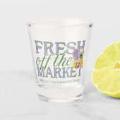 Fresh Off Market - Personalisiert Modernes Bridal Schnapsglas (Vorderseite)