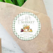 Fresh off Market Sage Gingham Brautparty Runder Aufkleber