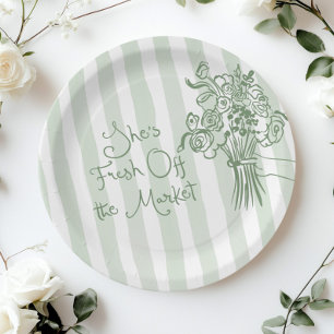 Fresh off Market Sage green whimsical Bouquet Pappteller