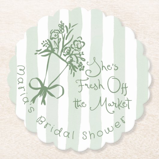 Fresh off Market Sage green whimsical Bouquet Untersetzer (Vorderseite)