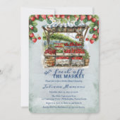 Fresh off Market Strawberries Brautparty Einladung (Vorderseite)