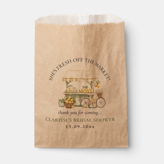 Fresh off Market Summer Citrus Brautparty Geschenktütchen (Vorderseite)