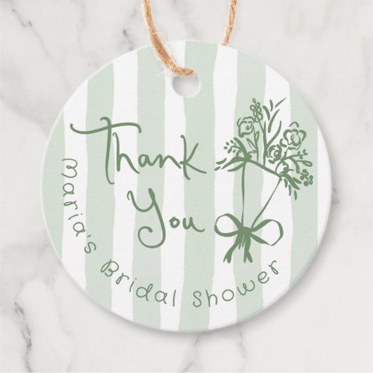 Fresh off Market Whimsical Green Hand Drawing Geschenkanhänger (Vorderseite)