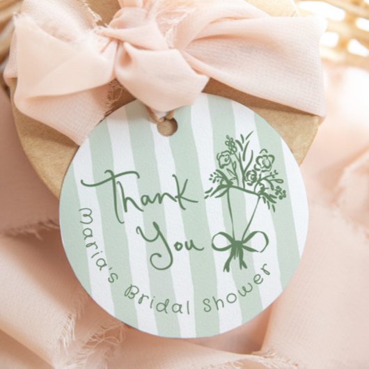 Fresh off Market Whimsical Green Hand Drawing Geschenkanhänger