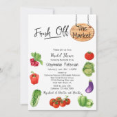 Fresh off Market Wooden Sign Brautparty Einladung (Vorderseite)